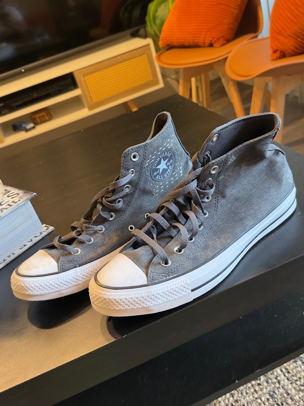 Converse Grey High-Top Canvas Sneakers